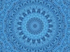 Geometry kaleidoscope pattern. Light blue abstract background. Free photo.