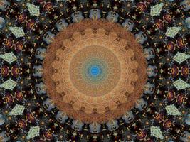 Colorful floral reflection kaleidoscope pattern. Abstract background. Free photo. photo