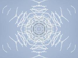 White snow kaleidoscope pattern. Abstract background with winter theme. Free photo. photo