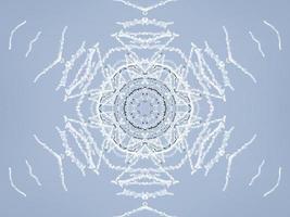 White snow kaleidoscope pattern. Abstract background with winter theme. Free photo. photo