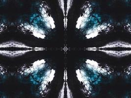 Gothic vibes abstract background in dark blue and black color. Kaleidoscope pattern. Free photo. photo
