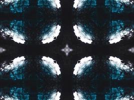 Gothic vibes abstract background in dark blue and black color. Kaleidoscope pattern. Free photo. photo