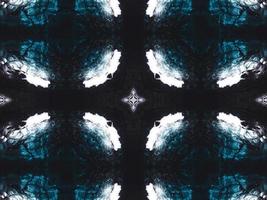 Gothic vibes abstract background in dark blue and black color. Kaleidoscope pattern. Free photo. photo