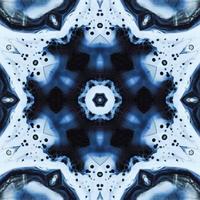 Dark reflection abstract background. Kaleidoscope pattern in black and blue color. Free photo. photo