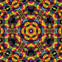 fondo cuadrado abstracto colorido. patrón de caleidoscopio de flores de colores. fondo libre. foto