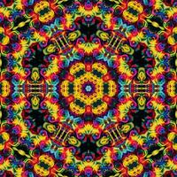 Colorful abstract square background. Kaleidoscope pattern of colorful flowers. Free background. photo