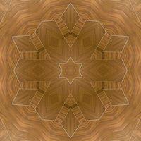 fondo cuadrado abstracto marrón. patrón de caleidoscopio de suelo de madera. fondo libre. foto