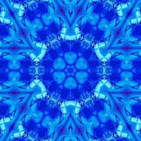 Dark blue abstract square background. Watercolor kaleidoscope pattern. Free background. photo