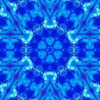 Dark blue abstract square background. Watercolor kaleidoscope pattern. Free background. photo