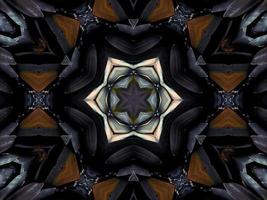 Black and white kaleidoscope pattern. Abstract background. Free photo. photo