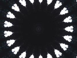 Gothic vibes abstract background in dark blue and black color. Kaleidoscope pattern. Free photo. photo
