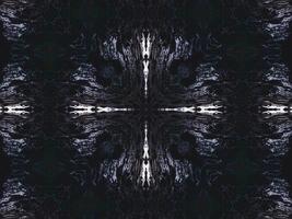 Gothic vibes abstract background in dark blue and black color. Kaleidoscope pattern. Free photo. photo