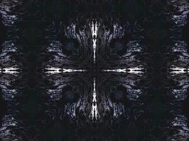 Gothic vibes abstract background in dark blue and black color. Kaleidoscope pattern. Free photo. photo