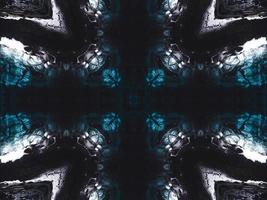Gothic vibes abstract background in dark blue and black color. Kaleidoscope pattern. Free photo. photo