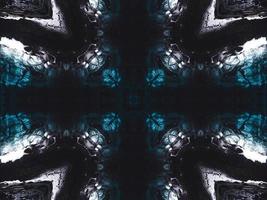 Gothic vibes abstract background in dark blue and black color. Kaleidoscope pattern. Free photo. photo