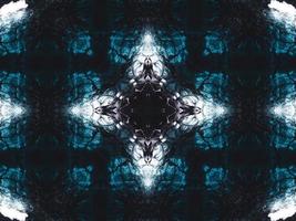 Gothic vibes abstract background in dark blue and black color. Kaleidoscope pattern. Free photo. photo