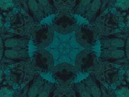 Dark green abstract background. Kaleidoscope pattern. Free photo