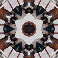 Wooden rooftop abstract background. Kaleidoscope pattern. Free photo