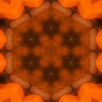 Orange abstract square background. Kaleidoscope pattern of desert. Free background. photo