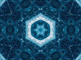 Reflection of deep blue sea in kaleidoscope pattern. Dark blue abstract background. Free photo. photo