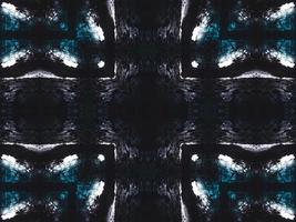 Gothic vibes abstract background in dark blue and black color. Kaleidoscope pattern. Free photo. photo