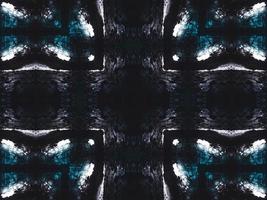 Gothic vibes abstract background in dark blue and black color. Kaleidoscope pattern. Free photo. photo