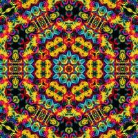 Colorful abstract square background. Kaleidoscope pattern of colorful flowers. Free background. photo