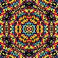 Colorful abstract square background. Kaleidoscope pattern of colorful flowers. Free background. photo