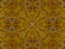 Reflection of colorful flowers in kaleidoscope pattern. Yellow and blue abstract background. Free photo. photo