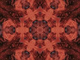 Reflection of colorful flowers kaleidoscope pattern. Abstract background. Free photo. photo