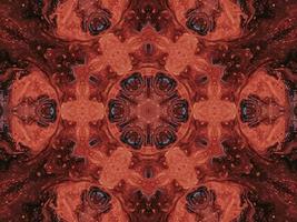 Reflection of colorful flowers kaleidoscope pattern. Abstract background. Free photo. photo