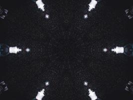 Gothic vibes abstract background in dark blue and black color. Kaleidoscope pattern. Free photo. photo