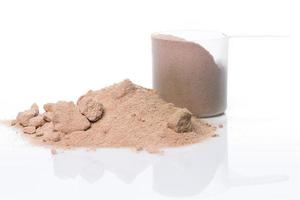 Protein powder and scoop photo