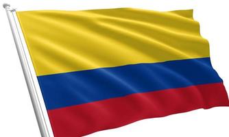 close up waving flag of Colombia photo