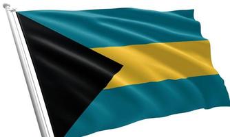 close up waving flag of Bahamas photo