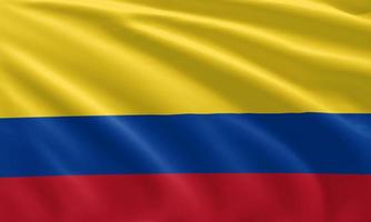 close up waving flag of Colombia photo