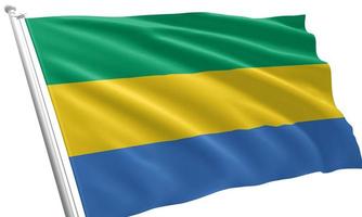 close up waving flag of Gabon photo