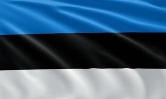 close up waving flag of Estonia photo