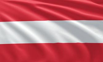 close up waving flag of Austria photo