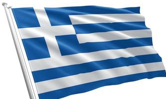 Cerrar ondeando la bandera de Grecia foto