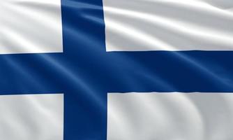 close up waving flag of Finland photo