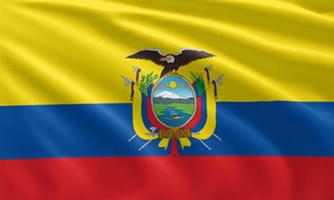 close up waving flag of Ecuador photo