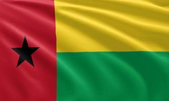 close up waving flag of Guinea Bissau photo
