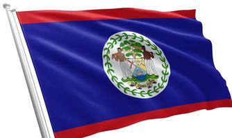 close up waving flag of Belize photo