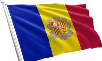 close up waving flag of Andorra photo