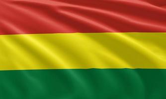 close up waving flag of Bolivia photo