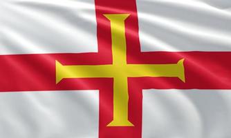 close up waving flag of Guernsey photo