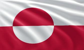 close up waving flag of Greenland photo
