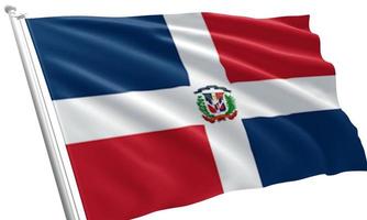 close up waving flag of Dominican Republic photo