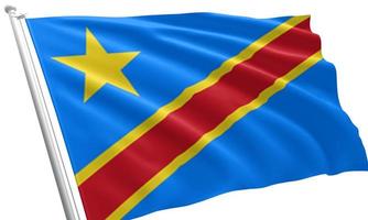 close up waving flag of DR Congo photo